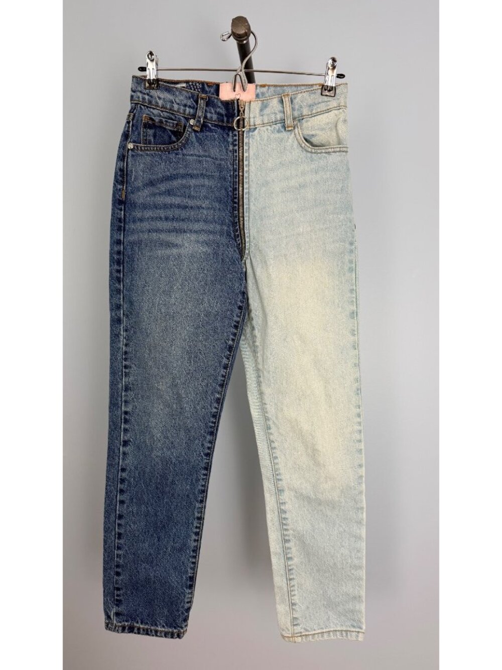 Revice Denim Two-Tone High-Waisted Zip-Up Denim Jeans Size 26 100% Cotton